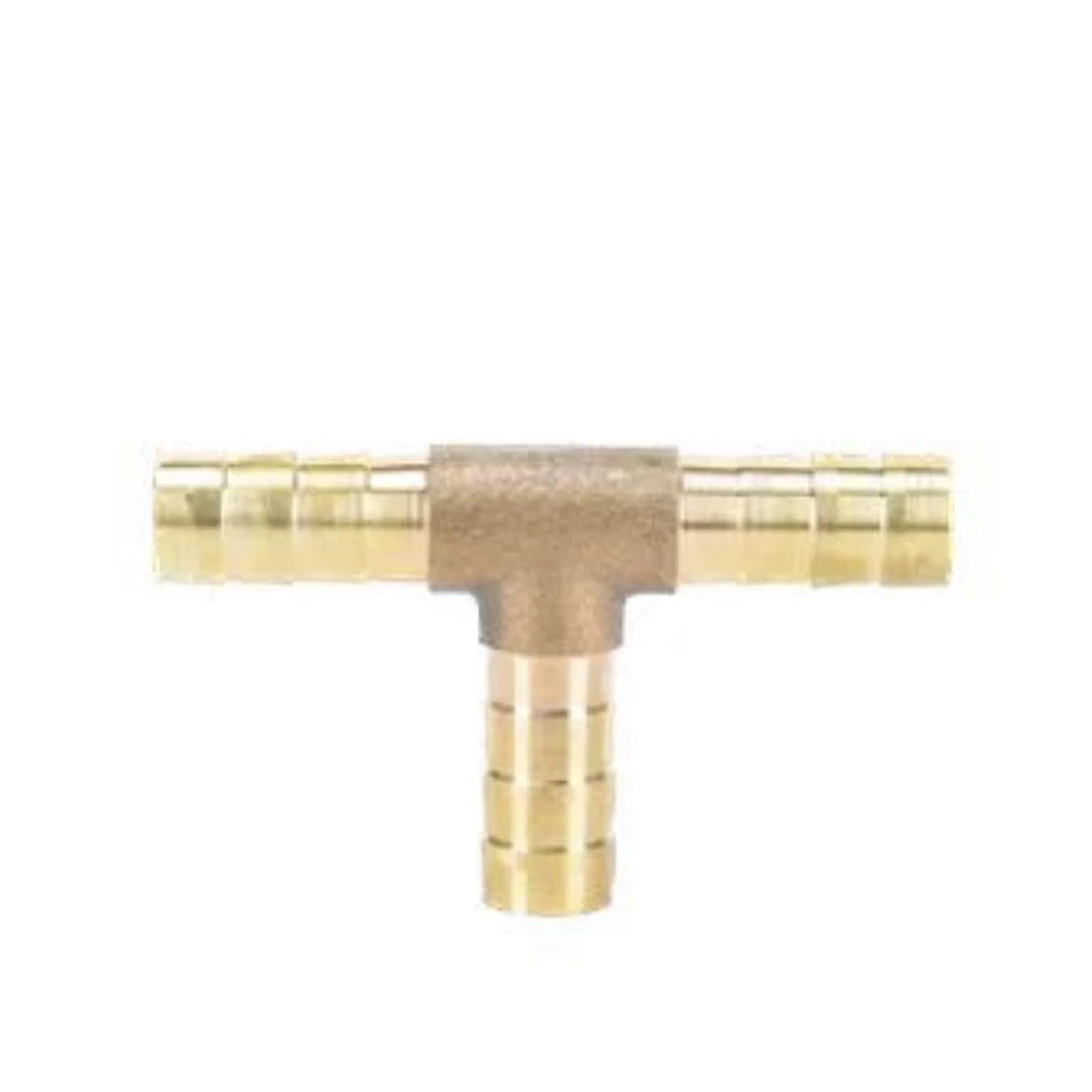 Raccordo per Tubo da Giardino in Ottone, Confezione da 2 raccordi a T in Ottone a 3 Vie, Misure Multiple(OD 19mm-12mm-19mm)