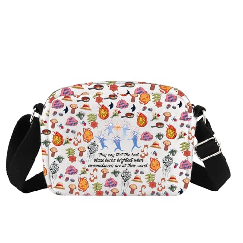 MBMSO Bolsa tiracolo de desenho animado de anime demoníaco para amantes de mangá, anime japonês, presente de demônio de fogo para fãs, Fire Demon Hb-cb, Bolsa tiracolo pequena