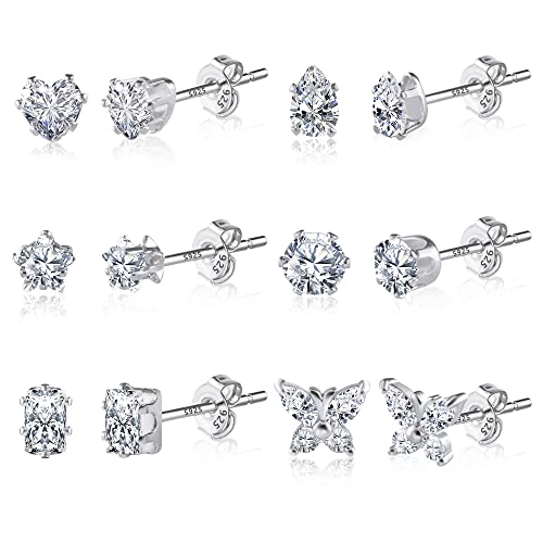 ASH'S CHOICE 6 Pcs Boucles Doreilles Femme Acier Inoxydable Piercing Oreille Cartilage Helix, S925/Plaqué Or 14 Carats