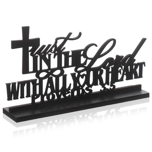 Jetec Inspirational Table Art with God All Things Are Possible Positive Sign Home Table Decoration, Motivational Centerpieces Letter Sign Wooden for Faith Motivational Decor (Trust All Your Heart)