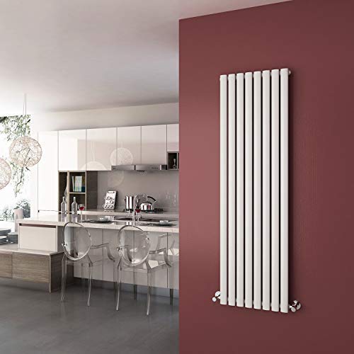 ELEGANT Radiators Vertical White Single 1600 x 480 Panel Central Heating Heater Kitchen Oval Column Designer Radiator — image 1