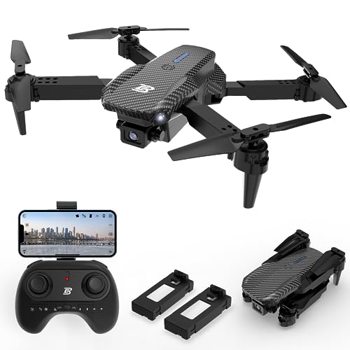 BEZGAR BD101 Drone with 1080P Camera for Adults and Kids – Foldable FPV Remote Control Mini Quadcopter with Gestures Selfie, One Key Start/Land, 3D Flips, 2 Batteries, Toys Gifts for Kids, Adults