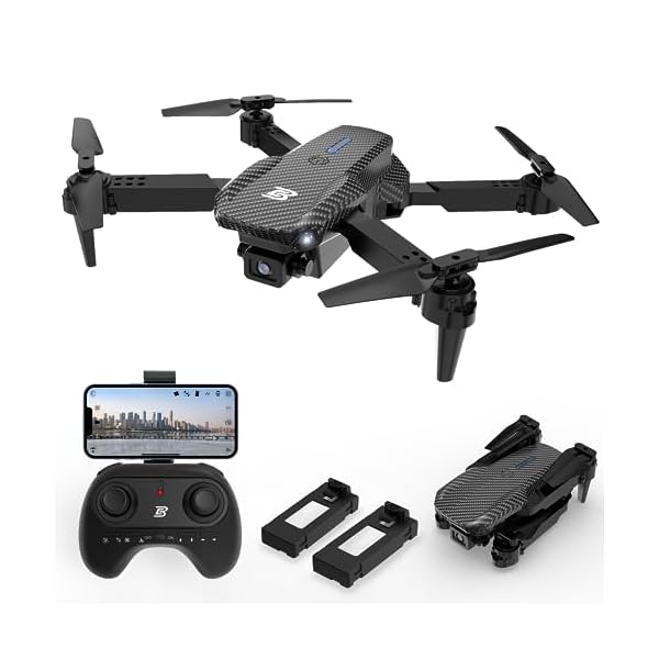 BEZGAR BD101 Drone with 1080P Camera for Adults and Kids – Foldable FPV Remote Control Mini Quadcopter with Gestures Selfie, One Key Start/Land, 3D Flips, 2 Batteries, Toys Gifts for Kids, Adults