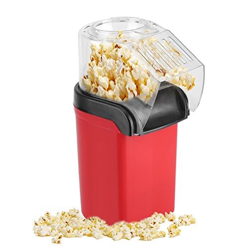 QFILYElectric popcorn machine, 1200W mini electric popcorn machine hot air popcorn machine home automatic popcorn machine 220V European plug, red, 10.2 * 5.5 * 4.7 英寸