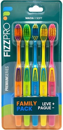 Pacote com 6 escovas de dente FizzPro macias