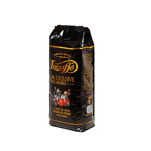Lucaffé - Kaffeebohnen Mr. Exclusive 100% Arabica, 1 kg | Kaffee aus ganzen Bohnen für Espresso | Mittlere Röstung | süß und weich Geschmack | intensives und umhüllendes Aroma