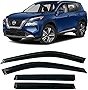 Tinted Tape-On Side Window Vent Visor Deflectors Rain Guards Compatible with Nissan Rogue 2021 2022 2023 S SV SL Platinum