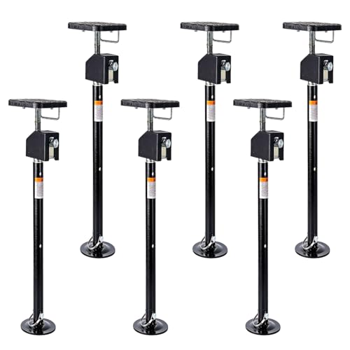 Image of Garvee 6 Pack RV Slide Out Supports Jack with a Flat Top Support Block, RV Stabilizer Jacks Supports Up to 30,000lbs, 21 inch-49 inch Quick-Lift Adjustable - Drill & Hand Crank Compatible for Campers & RVs