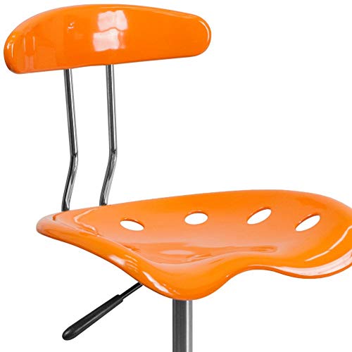 Flash Furniture Vibrant Orange And Chrome Swivel Task Office Chair With Tractor Seat #TOP6