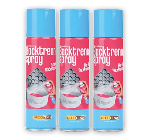 Decocino XXL Backtrennspray SET 3 x 200 ml pflanzliches Backspray zum Einsprühen & Einfetten von Backformen Silikonformen Waffeleisen Sandwich-Makern uvm. ohne Palmöl & 100% vegan