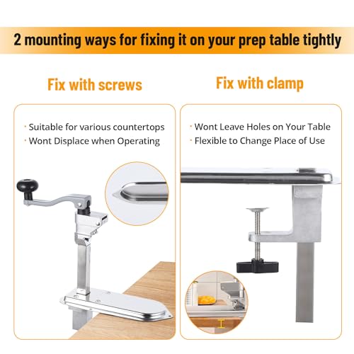 Manual Table Can Opener, Heavy Duty Commercial Countertop Can Opener, with Stainless Steel Blade and Plated Steel Base, Opener for Cans Up to 12” - Image 4