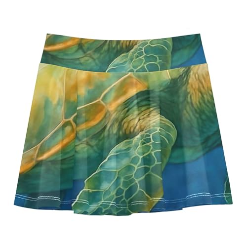 Athletic Shorts for Girls Skorts Realistic Watercolor Green Sea Tennis Skirts for Kids Cute Comfy Butterfly Skirt 3t
