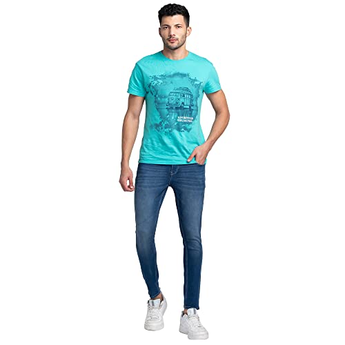 Image of Spykar Men's Kano Slim Fit Mid-Rise Jeans (Ankle Length)