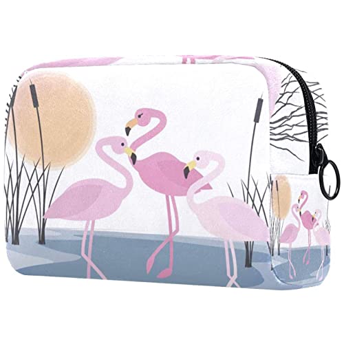 Große Kosmetiktasche, Reise-Kosmetik-Organizer, Flamingo-Szene Cover