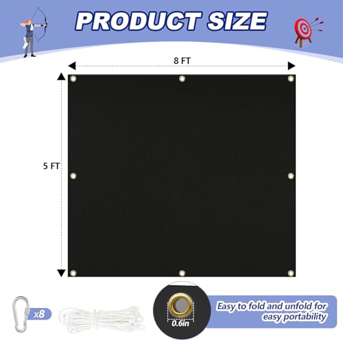 Image of Silipull Archery Backstop Netting Heavy Duty with Rope and Hooks Slingshot Archery Net for Backyard Shooting Accessories