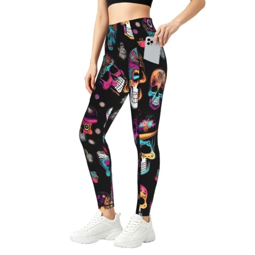 Pantalones de yoga para correr e informales Sugar and Skulls mallas versátiles