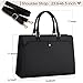 RAINSMORE Laptop Bag for Women 15.6 Inch Laptop Tote Bag Leather Work Bag Waterproof Womens Briefcase Business Office Computer Tote Bag Large Capacity Handbag Shoulder Bag Black