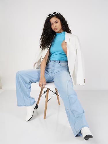 Image of Sassafras Women's Modern Straight-Leg Jeans - Classic Fit, Professional Office to Evening Outfit for Women