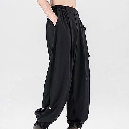 Men's Ice Silk Loose Overalls Multi-Pocket Sports Casual Pants Breathable Light Nine-Point Trousers3