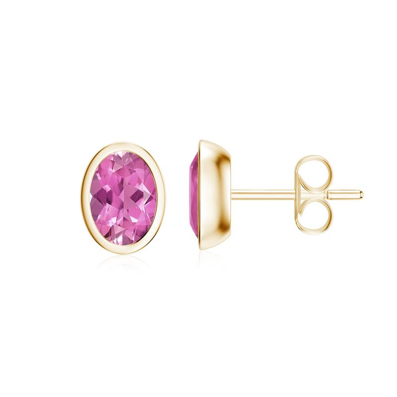 Image of Silvershake 6MM Round Shape Bazel Set Birthstone Gemstone 925 Sterling Silver Stud Post Earrings Jewelry for Business Women or Teens