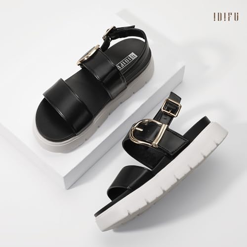 IDIFU Women's Platform Sandals with Adjustable Metal Buckle Anti-Slip Summer Sandals Shoes4