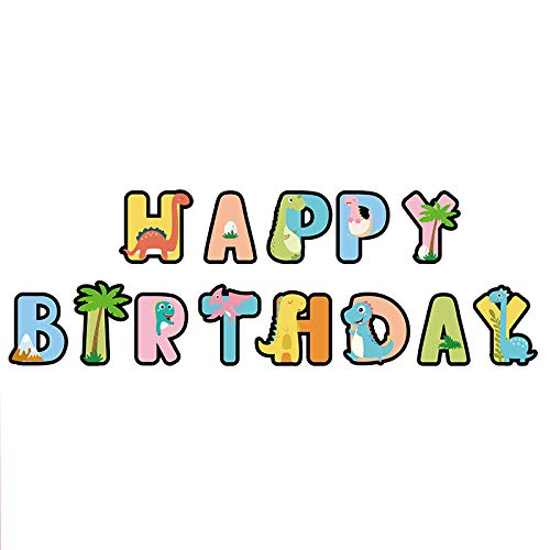 Norinoya Dinosaur Happy Birthday Banner,Birthday Bunting,Birthday Party Supplies Decorations,Perfect for Indoor Outdoor Kids' Party Banners - Image 3