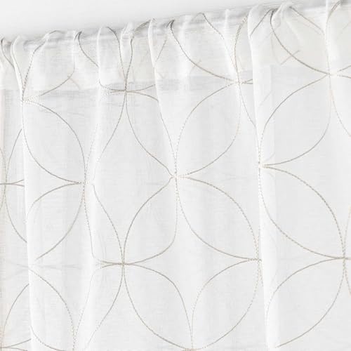 Cortinas visillos de salón Olympia gris con trabillas 2x70x240 cm 5