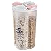 N / A Contenedor de Cereales de Plástico, Jarras de Almacenamiento de Plástico con Tapa Hermética Sin BPA para Cocina,Dispensador Almacenamiento de Harina Azúcar Arroz, 2500ml Bicolor / 4 Rejilla