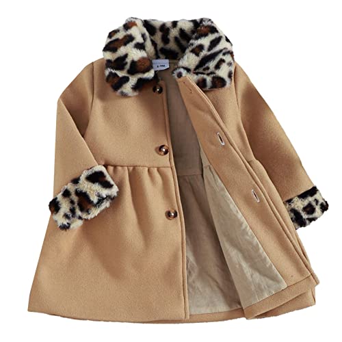 Nimiya Abrigos de Lana Niña Chaqueta para Bebé Chaqueta Manga Larga Chaqueta a Prueba de Viento para Invierno Otoño 0-3 Años Caqui 18-24 Meses Cover