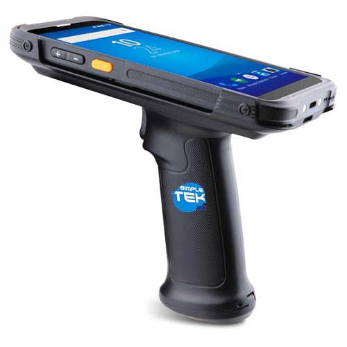 SIMPLETEK - Smartphone PDA portable Rugged avec poignée pistolet - Scanner Barcode 1D/2D/QR, Connectivité 4G LTE