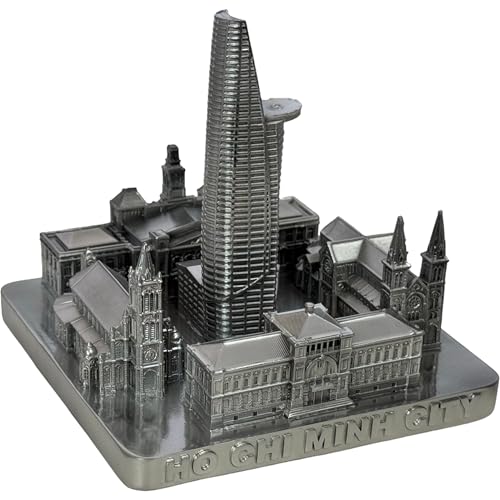 Ho Chi Minh Skyline Modèle 3D Argent VILLA CRAFT 11,4 cm : souvenir voyage Asie