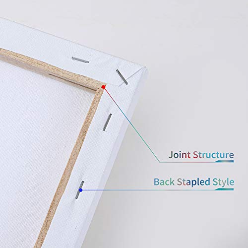 Canvas Boards for Painting 8x10, 8x10 Canvas Value Pack of 12 Blank Pre Stretched Canvases Panels 5/8”Thick 100% Cotton for Acrylics Oil Painting with 10pcs Brushes Set Art Paint Kits for Adults Kids