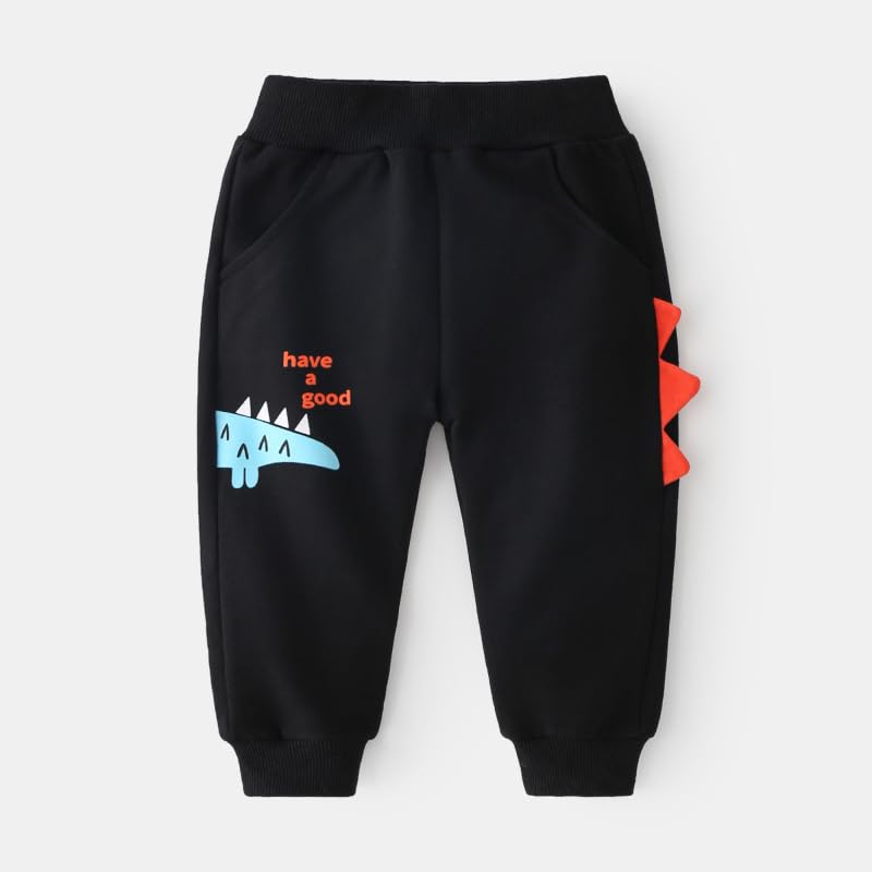 Meufam Toddler Boys Dinosaur Active Jogger Pants Kids Cartoon Sweatpants Casual Lounging Bottoms with Pockets2