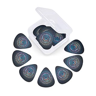 Guitar Picks Technology Future Geometric Circle Cool Lot de 12 médiators pour guitare électrique, basse acoustique, cadeau avec boîte - Les Beatles, Paul McCartney, John Lennon, RIngo Starr, George Harrison Guitar Picks Technology Future Geometric Circle Cool Lot de 12 médiators pour guitare électrique, basse acoustique, cadeau avec boîte – Image 3