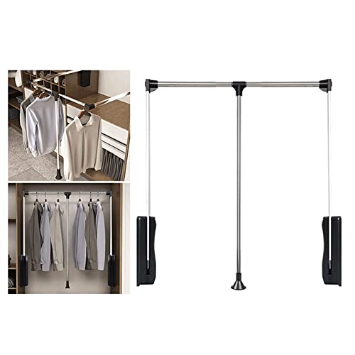 Barre de penderie télescopique hydraulique escamotable de 84 à 114 cm, portant gain de place