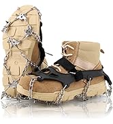 Xproutdoor Ice Cleats Snow Grips, Non-Slip Traction Crampons 10 Steel Studs with Extra 20 Replace...