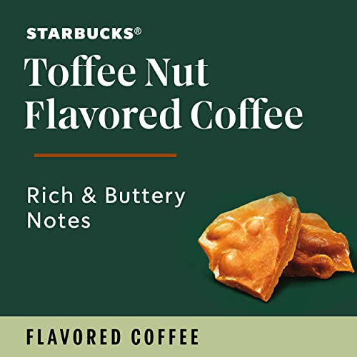 Image of Starbucks Coffee Company Starbucks Flavored Ground Coffee K-Cup Pods, Toffeenut, Signature Collection, 100% Arabica Coffee, Recyclable K-Cups, 10 K-Cup Pods /Box (Pack of 2 Boxes)
