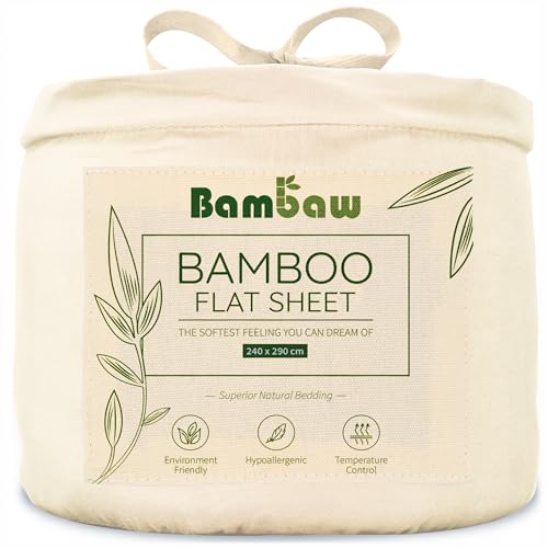 Sábana Encimera Beige | 240x290 cm | Sabana de Bambu | Sabanas Antiacaros | Sabanas Termicas 135| Ropa de Cama de Lujo | Sabana Encimera 135 Beige | Bambaw