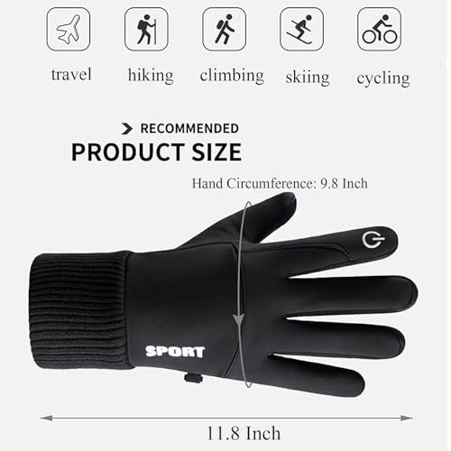 Image of ASWER Warm Trapper Trooper Hat Winter Skiing Cap Gloves Set Touch Screen Women Men