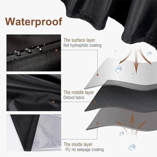 Housse de protection imperméable table et chaises jardin bâche haute densité - 2