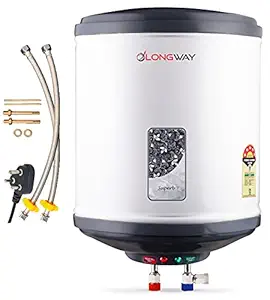 Longway Superb 15 Ltr 5 Star Rated Automatic Storage Water for Home, Water Geyser, Water Heater, Electric Geyser with Multiple Safety System & Anti-Rust Coating | 1-Year Warranty | (Gray, 15 Ltr)