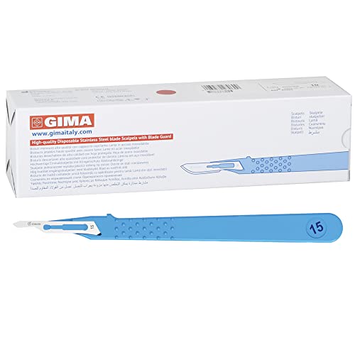 GIMA - Sterile Einweg-Skalpelle, Standardmodell, Nr. 15, 10er-Pack, 27063