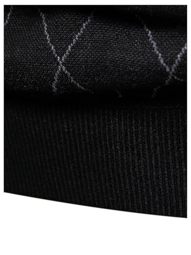 Floerns Men's Lightweight Sweater Plaid Long Sleeve Knit Quarter Zip Pullover Sweaters4