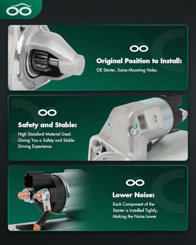 Image of SCITOO Starter Compatible for Hyundai for Elantra 1.6L 2017-2020,for Hyundai for Elantra GT 1.6L 2018-2020,for Hyundai for Kona 1.6L 2018-2021 Engine Starter Motor 16038