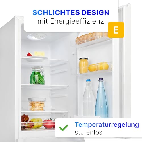 Bomann® Kühlschrank mit Gefrierfach 143cm hoch | Kühl Gefrierkombination 175L mit 3 Ablagen & 3 Schubladen | Türanschlag wechselbar | leise Kühlgefrierkombi 39db | Kühlschrank KG 320.2 weiß – Bild 3