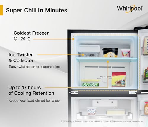 Image of Whirlpool 235 L 2 Star Frost-free inverter Double Door Refrigerator (NEO SP278 PRM LUNAR BLACK(2S)-Y, 2026 Model)