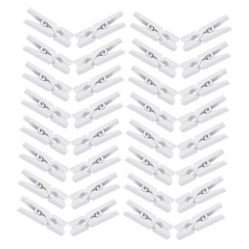 PRETYZOOM 300 Pcs Mini Wooden Clothespins Sturdy Craft Clips for Photos Memo Boards Laundry Lines DIY Projects Lightweight White Wooden Clothes Pegs for Home Office Display