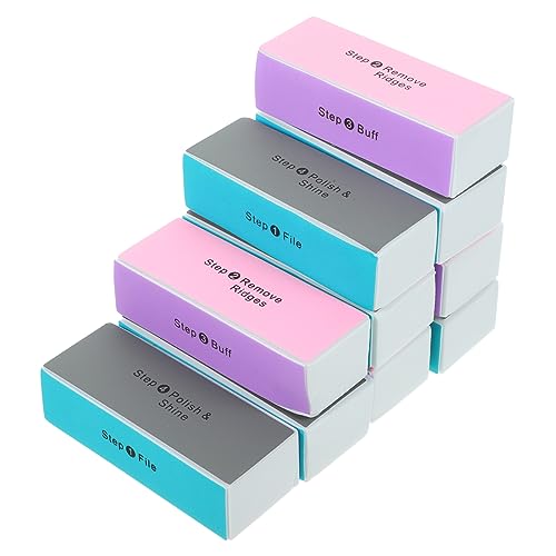 PLAFOPE 2セット 四面アートワーク研磨ブロック ネイルバッファーファイル クルミ研磨スポンジ 家庭用 素材 10個×2