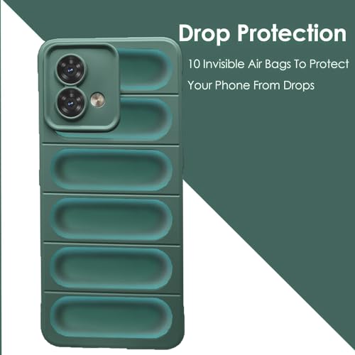 Image of A rtistque Liquid Silicone Stripes Back Cover Case for Motorola Edge 40 Neo | with Camera Protection | with Inner Fabric | Anti Slip Grip | AirBag Case - Green