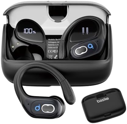 Basike Fone de Ouvido Sem Fio Esportivo BLuetooth 5.3 TWS,Tela LE...